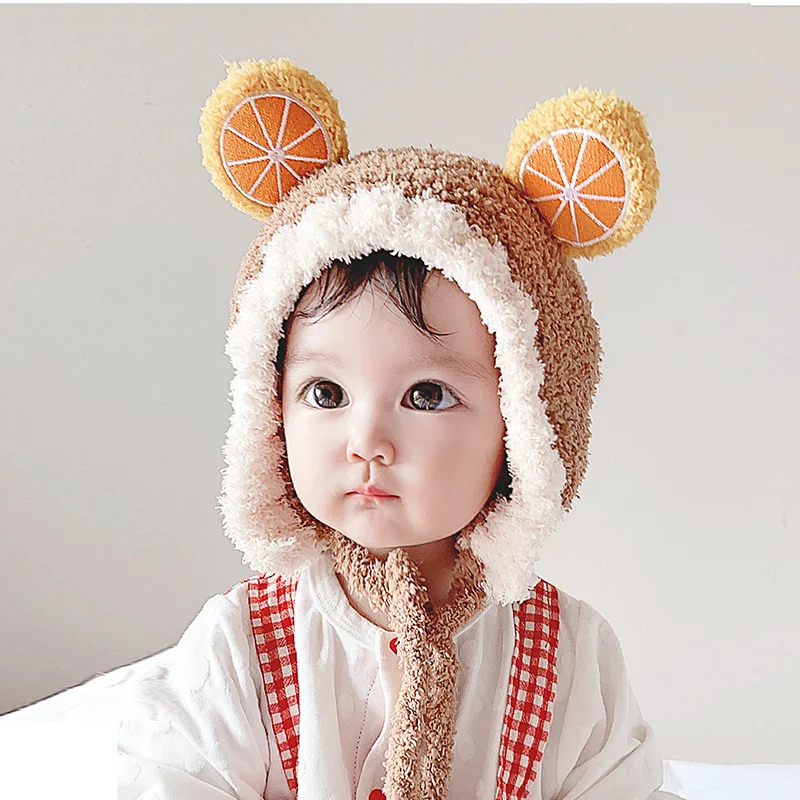 Baby Hat Fall and Winter Cute Super Cute Winter Female Baby Hat Boys and Girls Ear Protection Hat Infant Children Plush Hat