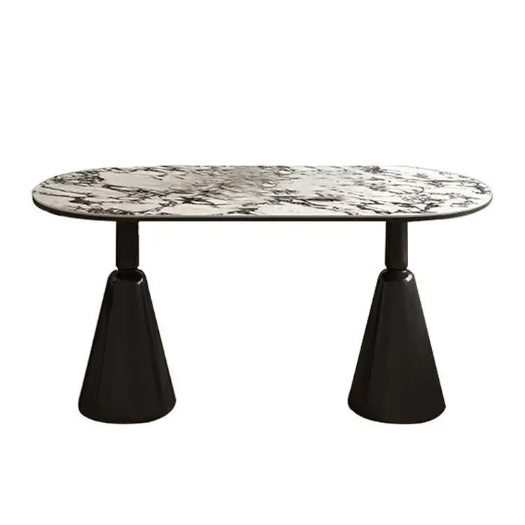 

Light luxury slate dining table French retro home small apartment wabi-sabi