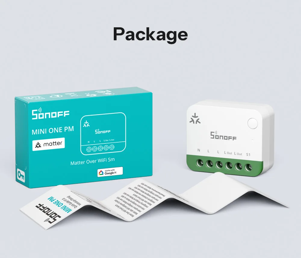 SONOFF MINI-1GSP MINI ONE PM Matter-Over-WiFi-Smart-Schalter, Überlastschutz 16A, Intelligente Energiemonitoring, Matter-Kompatibilität, Apple Home – Detail 19