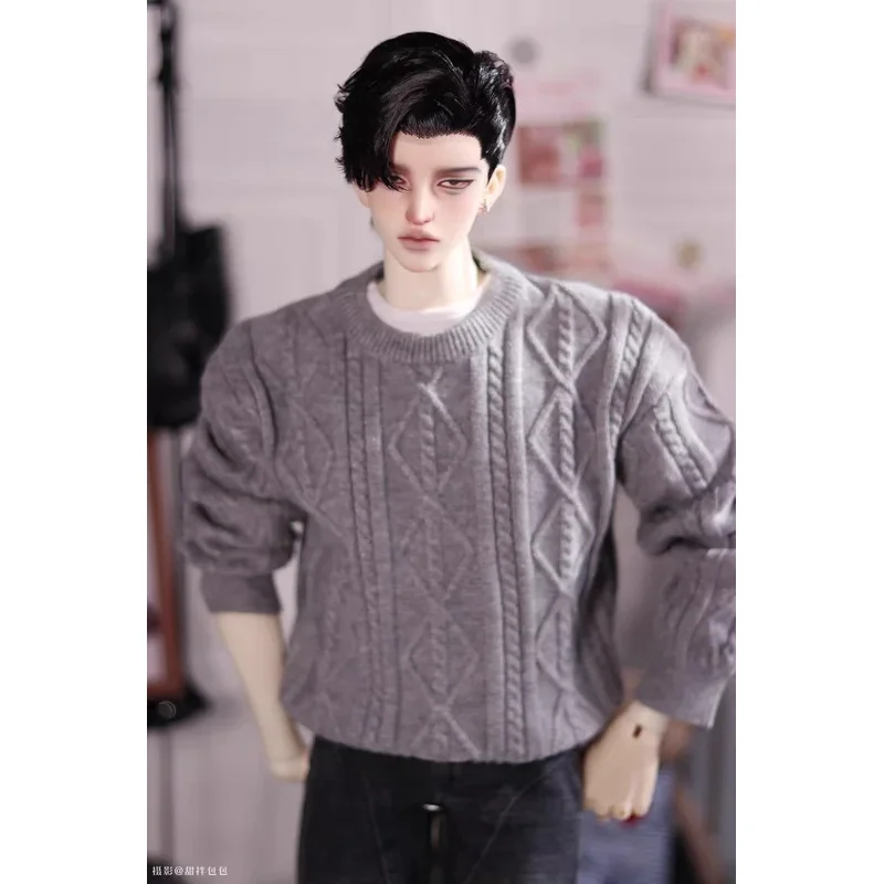 

Bjd doll clothes are suitable for 1/4 size Uncle size baby clothes diamond Fried Dough Twists wool free sweater gray almond blue