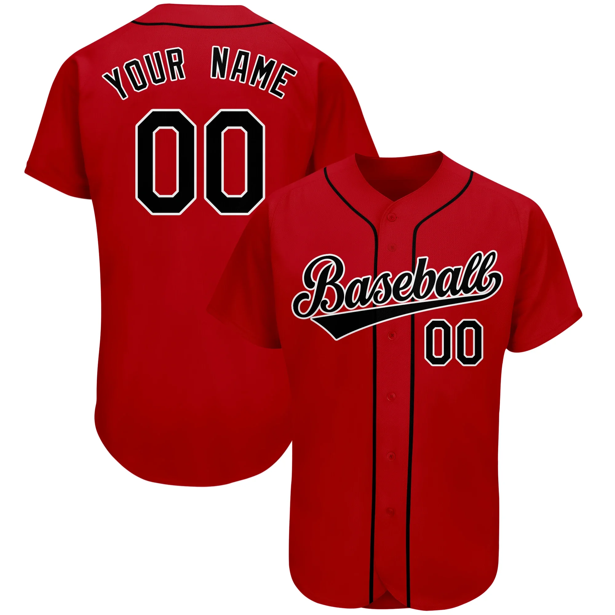 Custom Baseball Jersey Full Sublimated Team Name/Numbers Make Your Own Softball V-neck Shirts for Men/Kids Outdoor Game Big size