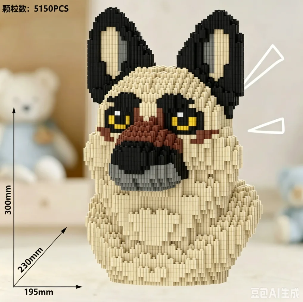 Stylish Animal Bust Sculpture DIY Brick Craft Set Shepherd Dog Portrait Bedroom Study Decor Creative Holiday Art Gift