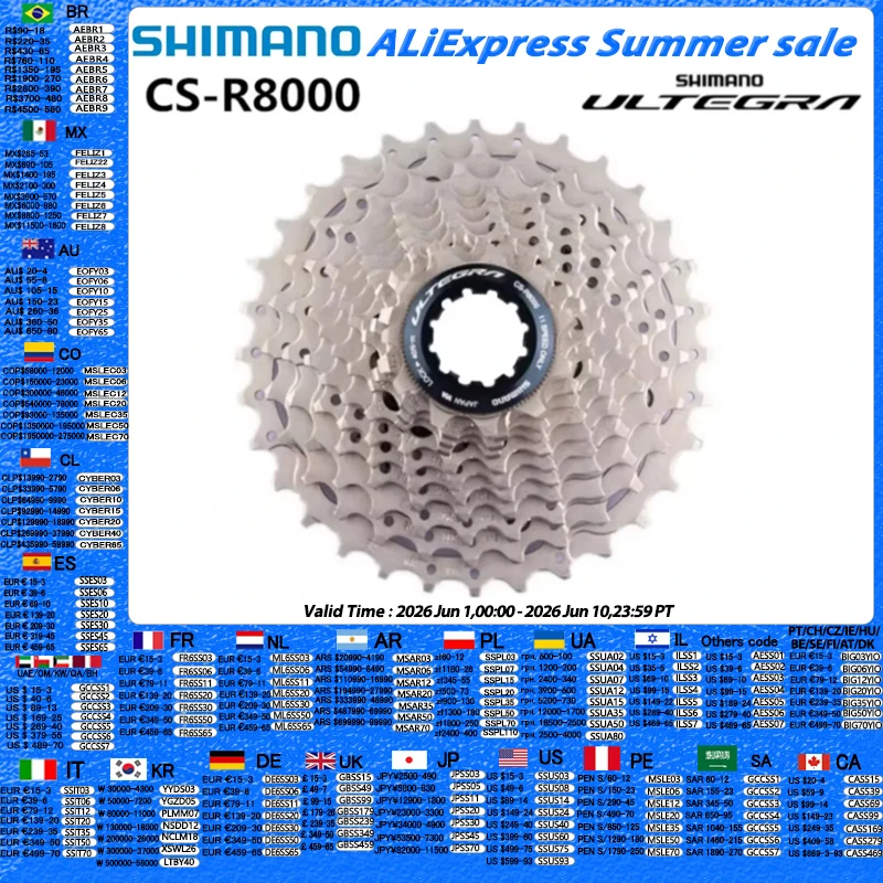 Shimano Ultegra R8000 105 R7000 11 vitesses vélo de route Cassette CS-R8000 11-25t 11-28t 11-30t 11-32t 11-34t 12-25t K7