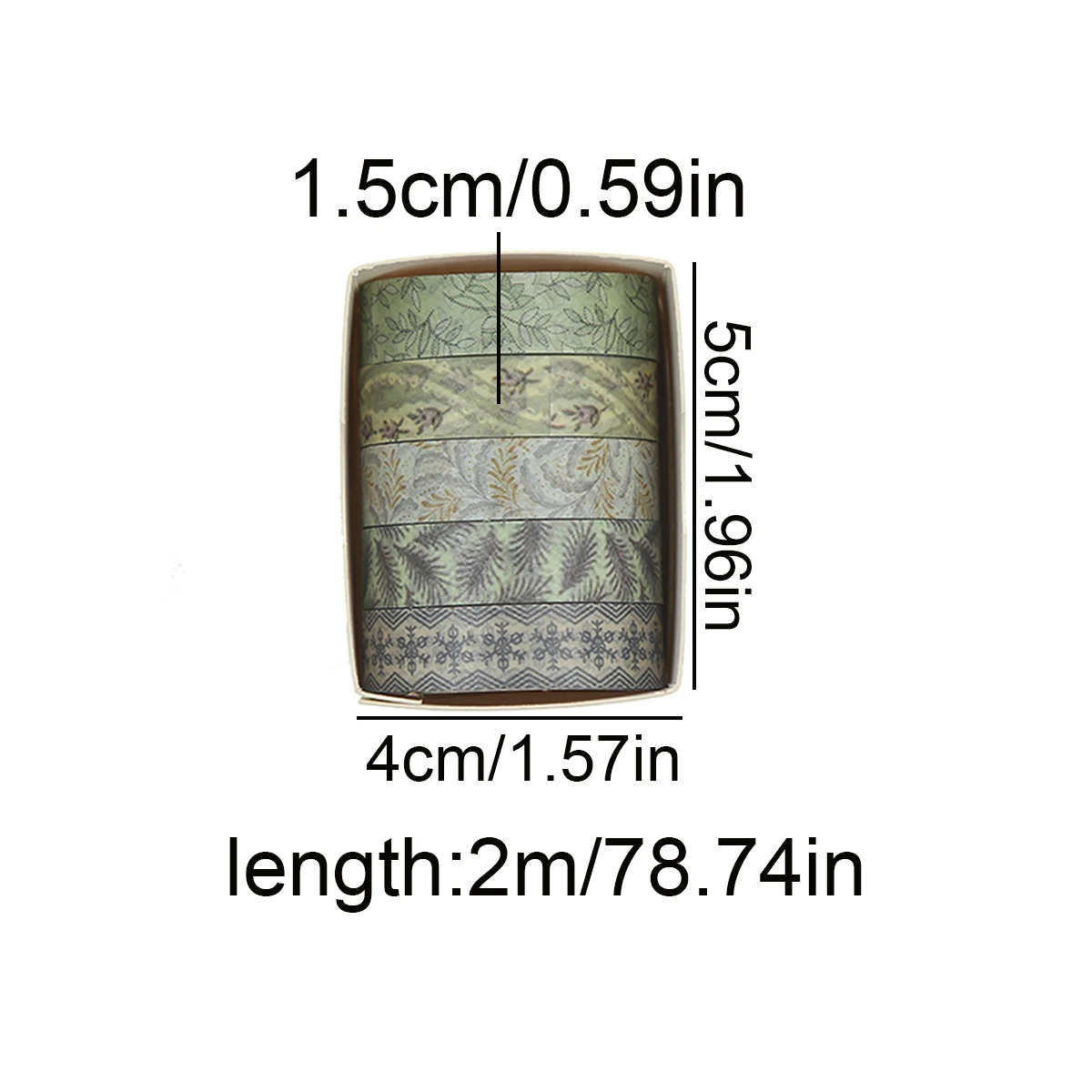 5 Rolls Cute Washi Tape Set, Romantic Flower Decorative Tape for Bullet Journal, DIY Scrapbook Supplies Gift for Students