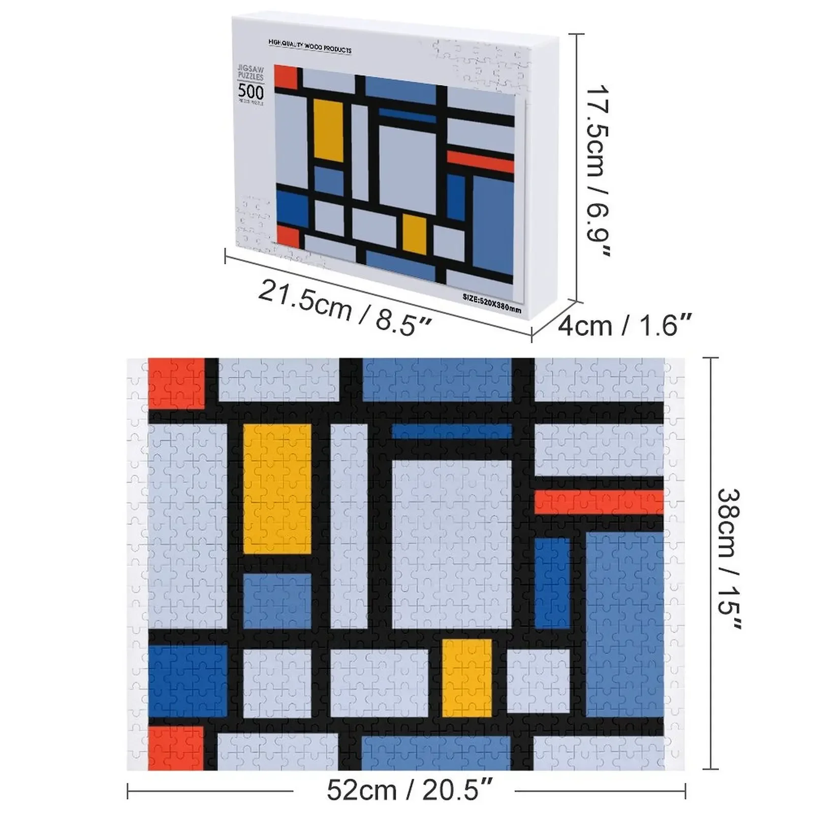 أحجية الصور المقطوعة من باوهاوس، اسم خشبي مخصص، لغز شخصي مخصص