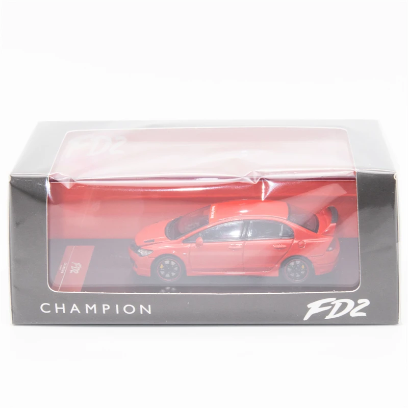 Champion Diecast Model Car, Civic Type R FD2 Mugen RR Red Chase Edition, 1:64