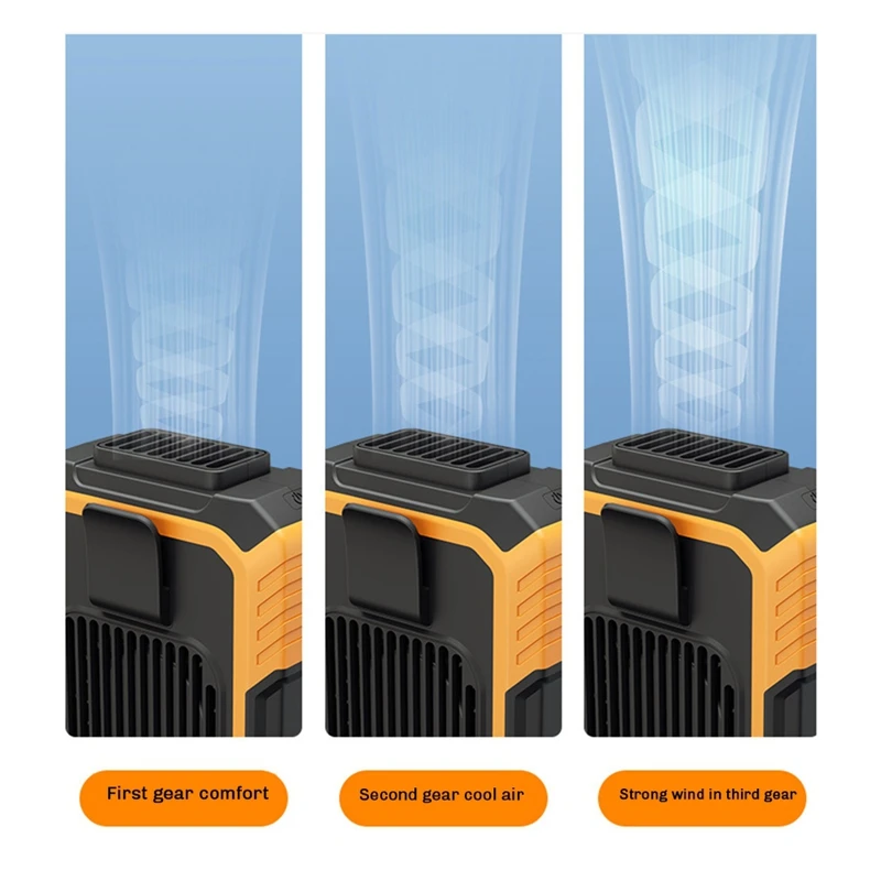 Носимый персональный вентилятор емкостью 4000 мАч, портативный мини-вентилятор на талию, 3-скоростной USB-перезаряжаемый поясной вентилятор с зажимом