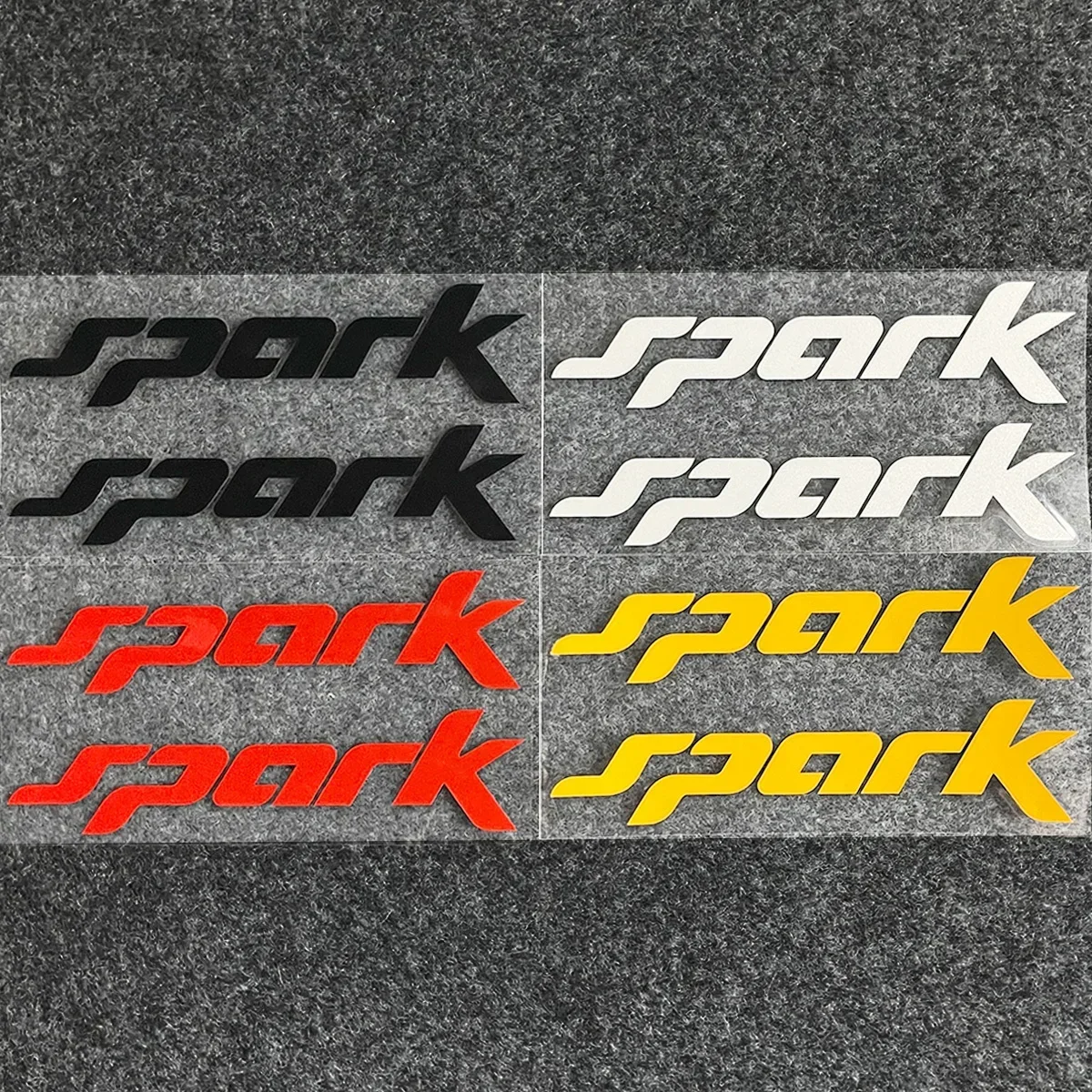 2Pcs/Set Spark Letter Waterproof Vinyl Sticker Decal for Car Motorcycle Fairing Fuel Tank Helmet DIY Personalized Decor