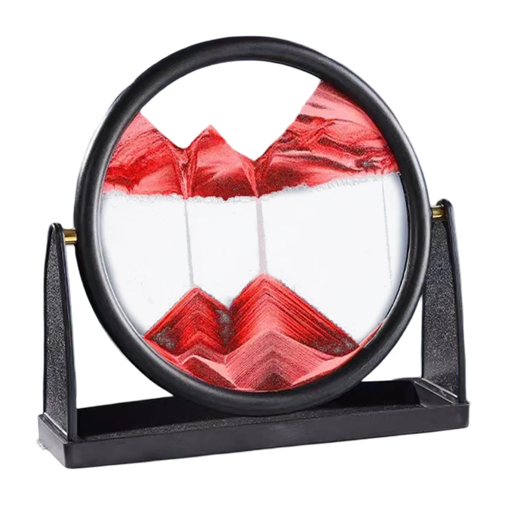 3D Sand Motion Art Rotating Scene Quicksand Painting Glass Craft Presents Home Decoration Living Room Ornaments Black Frame