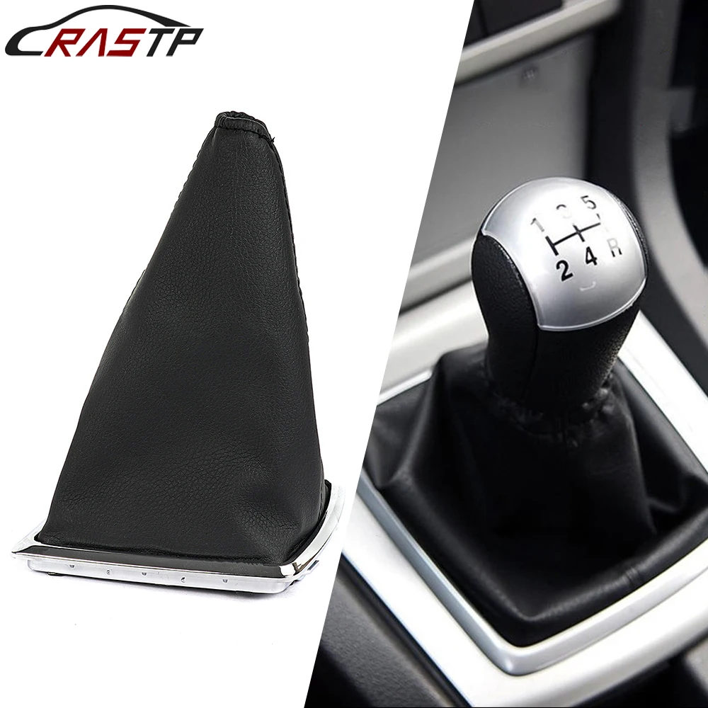 

RASTP-PU Leather Gearshift Lever Cover Frame Car Gear Stick Gaiter Boot Dust Cover For Ford Focus 2005-2012 RS-SFN166