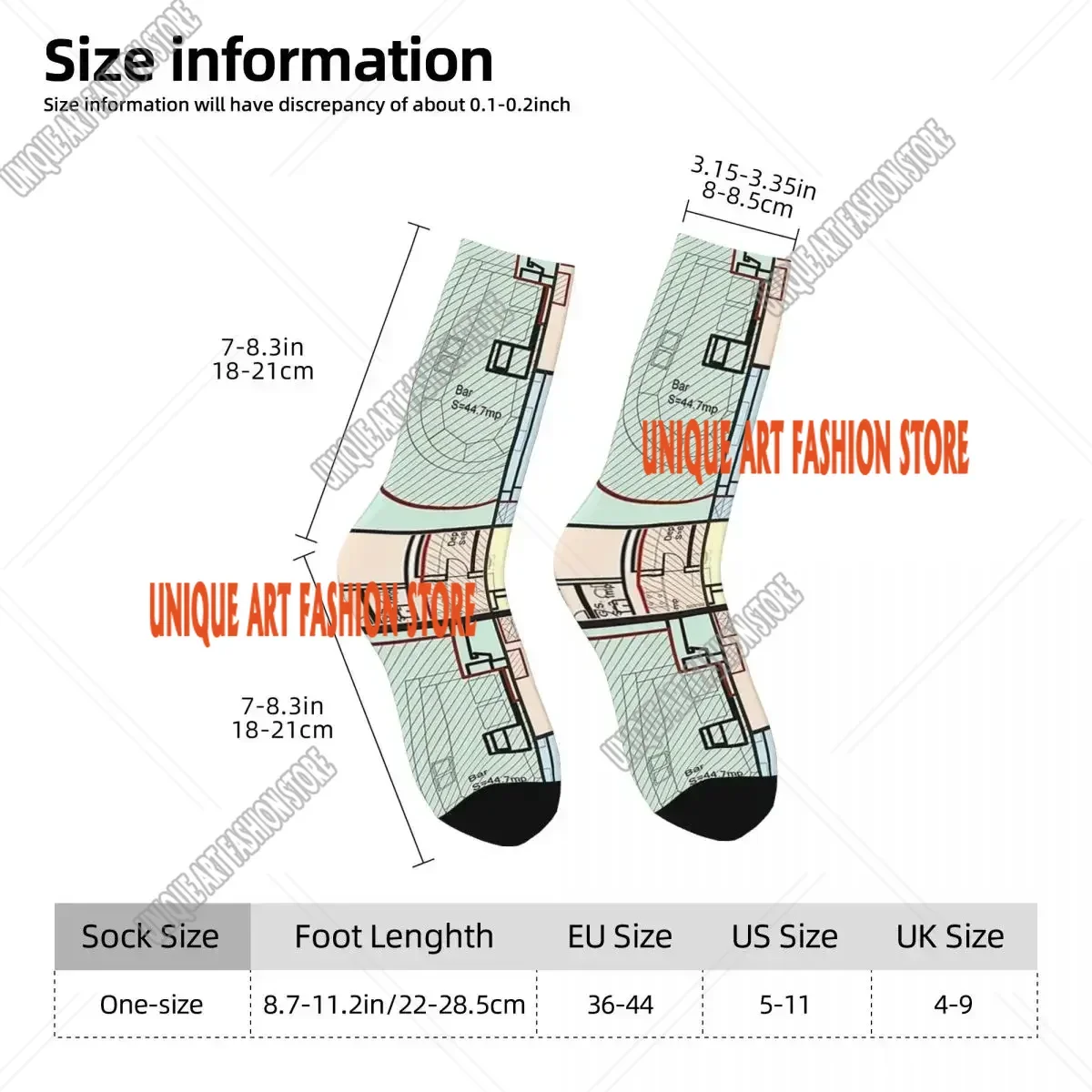 Blueprint Socks Harajuku Super Soft Stockings All Season Long Socks Accessories for Unisex Gifts