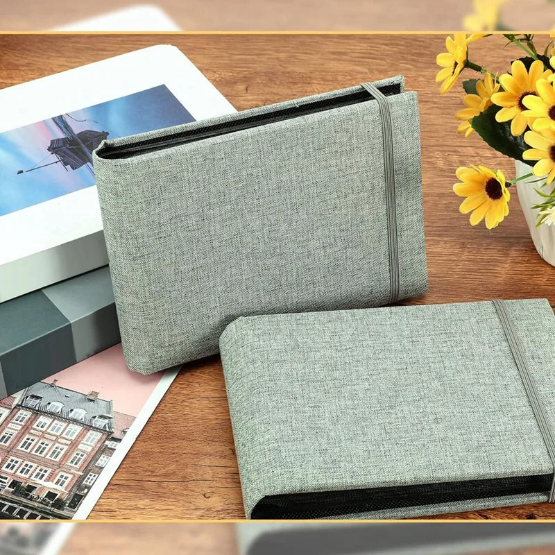 2 Pack Small Photo Albums, 6X4 Slip In Photo Albums 200 Photos Mini Flip Photo Book Album Portable Cover Memory