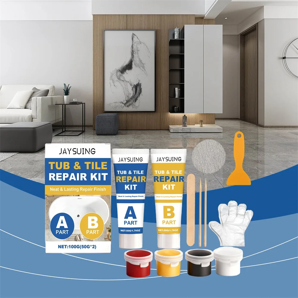 50g Tile And Ceramic Glaze Repair Paste Fix Tub Chips Sink Cracks with Super Adhesion Porcelain Ceramic Enamel quick-drying