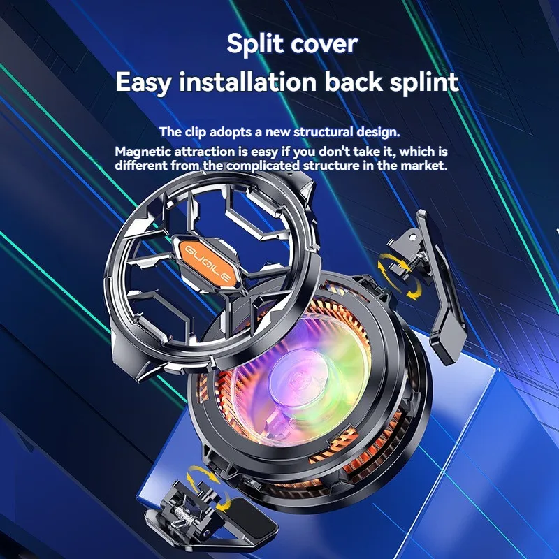 FS03 모바일 쿨러 업그레이드, 휴대폰 방열기 15W 강력 냉각, 자석 및 회전 클립, 아이스드 반도체 냉각