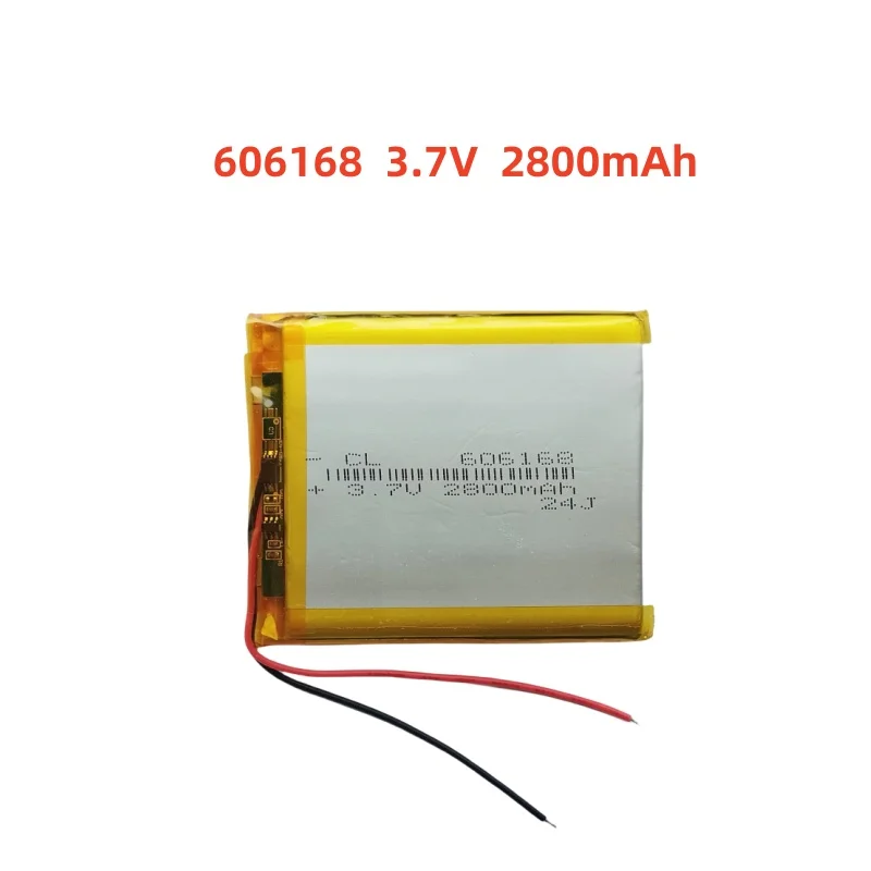 

3.7V 2800mAh Li-Polymer Replacement Li Lipo Battery 606168 JST 2Pin 1.0/1.25/1.5/2.0/2.54mm Connector For GPS Camera LED