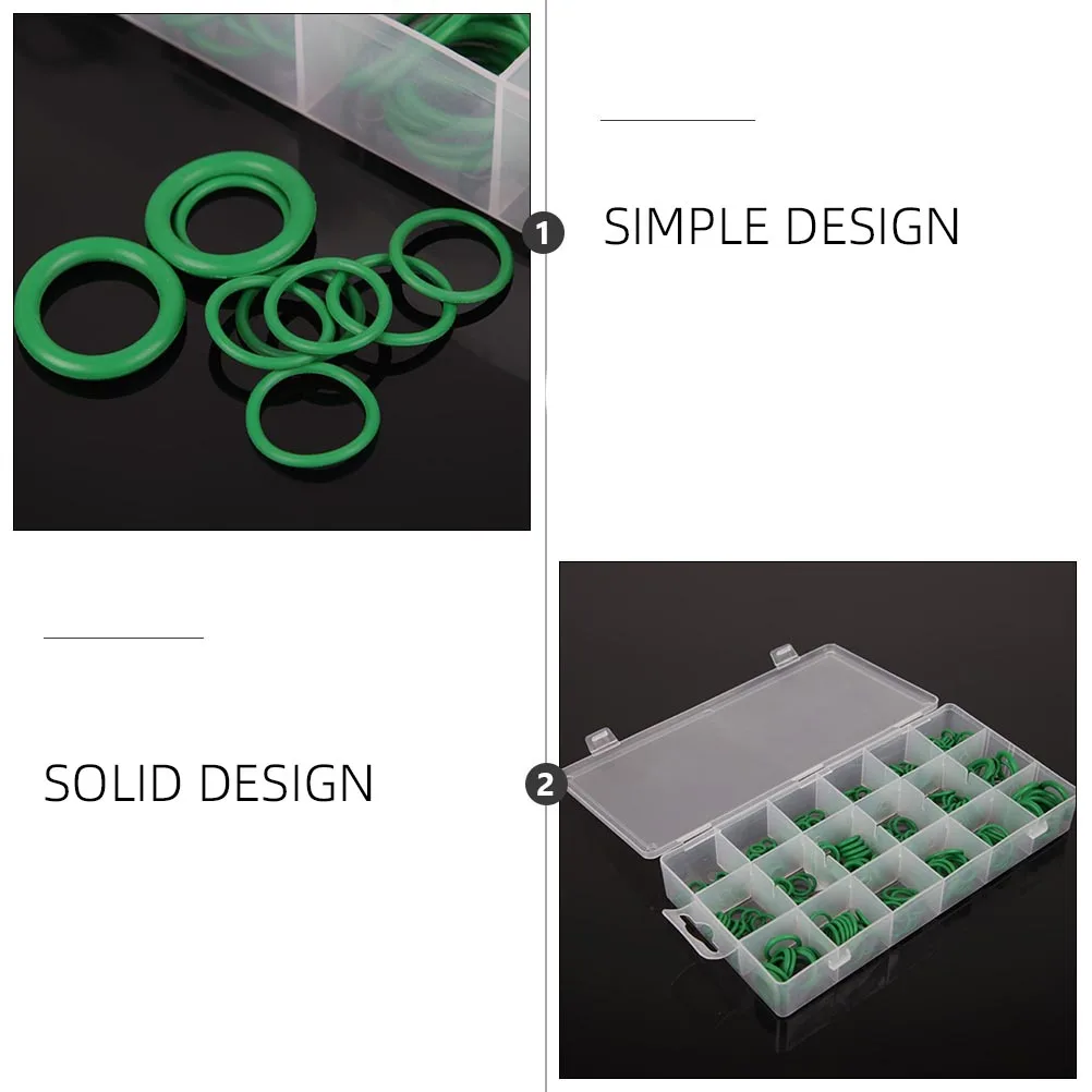 

530pcs O Sealing Kit Gasket Assortment Rubber Compressor Refrigerant Washer Kits High Temperature Resistance