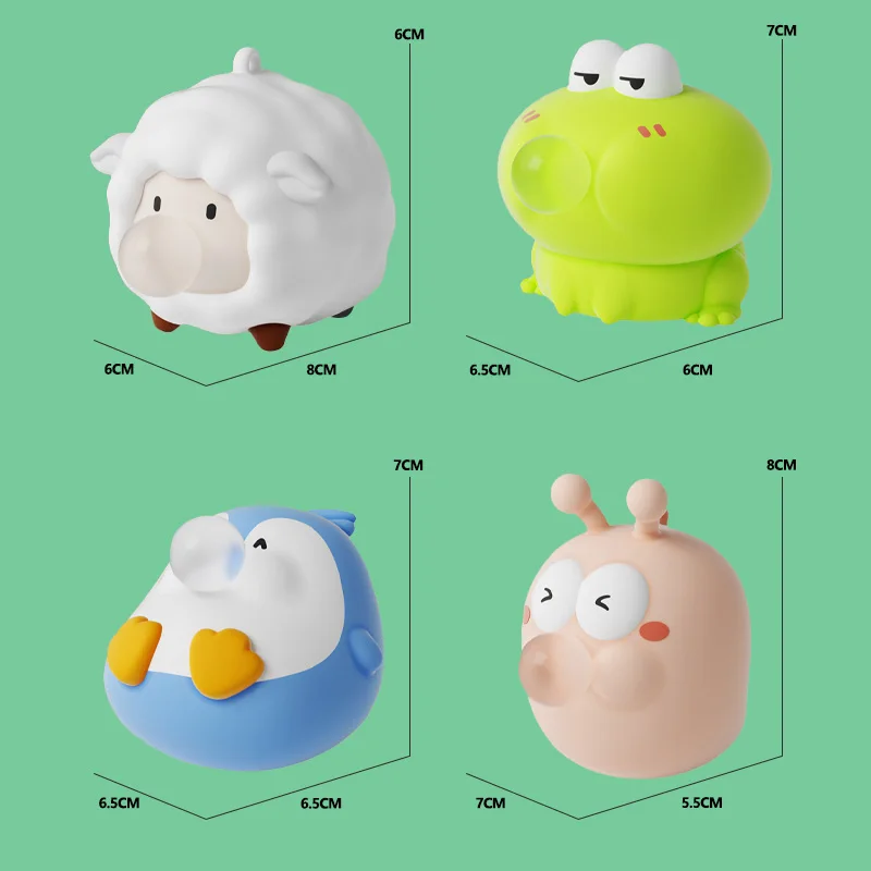 Lindo Animal escupir burbujas Squish juguete para apretar ansiedad alivio del estrés sensorial juguetes antiestrés para adultos cumpleaños regalo de Navidad