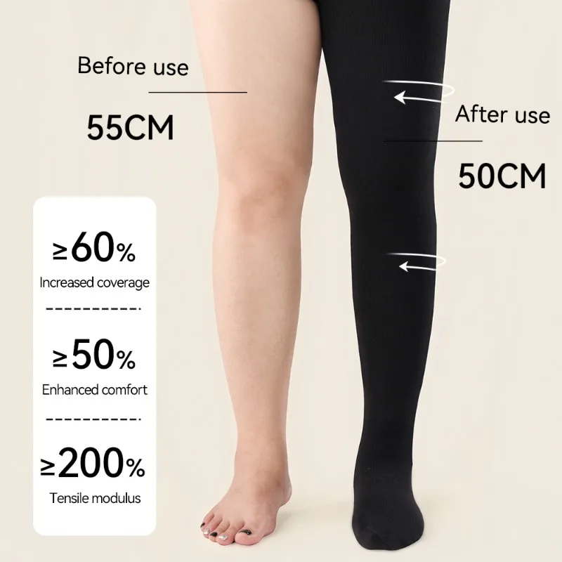 Kave collants à rayures verticales en coton grande taille pour femmes collants de Compression légers taille haute extensible maigre Opaque Leggings