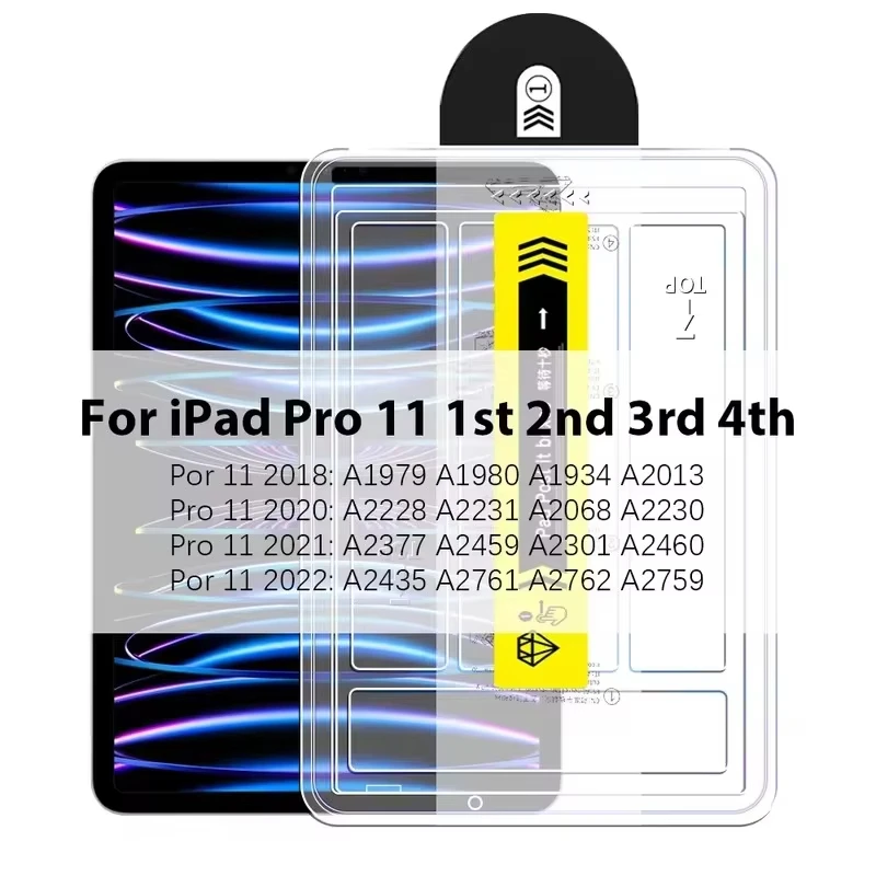Gemakkelijk te installeren gehard glas voor iPad Pro 13 11 M4 M3 M2 voor iPad Air Mini 6 7 voor iPad 11e 2025 A16 schermbeschermer glasfilm