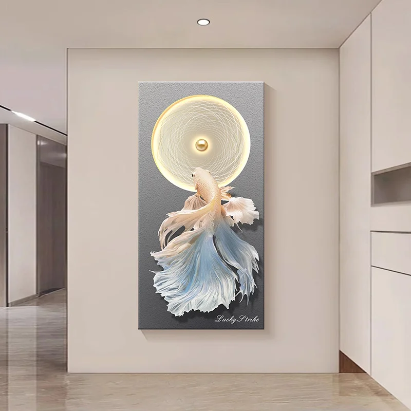 الحديثة محظوظ كوي معلقة اللوحة مدخل الديكور الراقية الممر غرفة المعيشة غرفة الطعام حائط الخلفية الفن جدارية مصباح