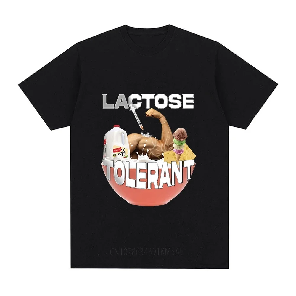 Funny Lactose Tolerant Graphic T-Shirt Men Women Vintage Fashion Short Sleeve T-shirts Cotton Casual Cozy Oversized T Shirt