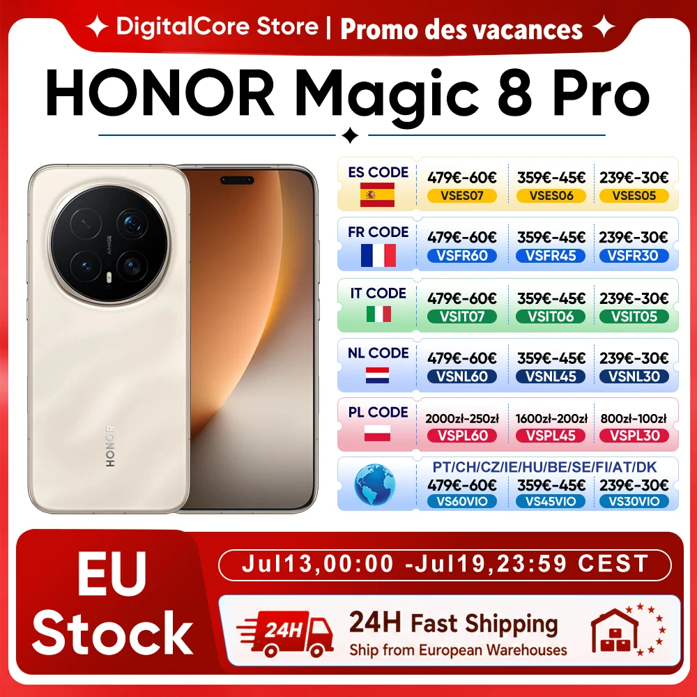 HONOR Magic 8 Pro 5G versión europea, Snapdragon 8 Elite Gen 5, cámara de 200MP, batería de 6.270 mAh, carga de 100W, pantalla OLED de 6.71'', NFC, eSIM, Honor