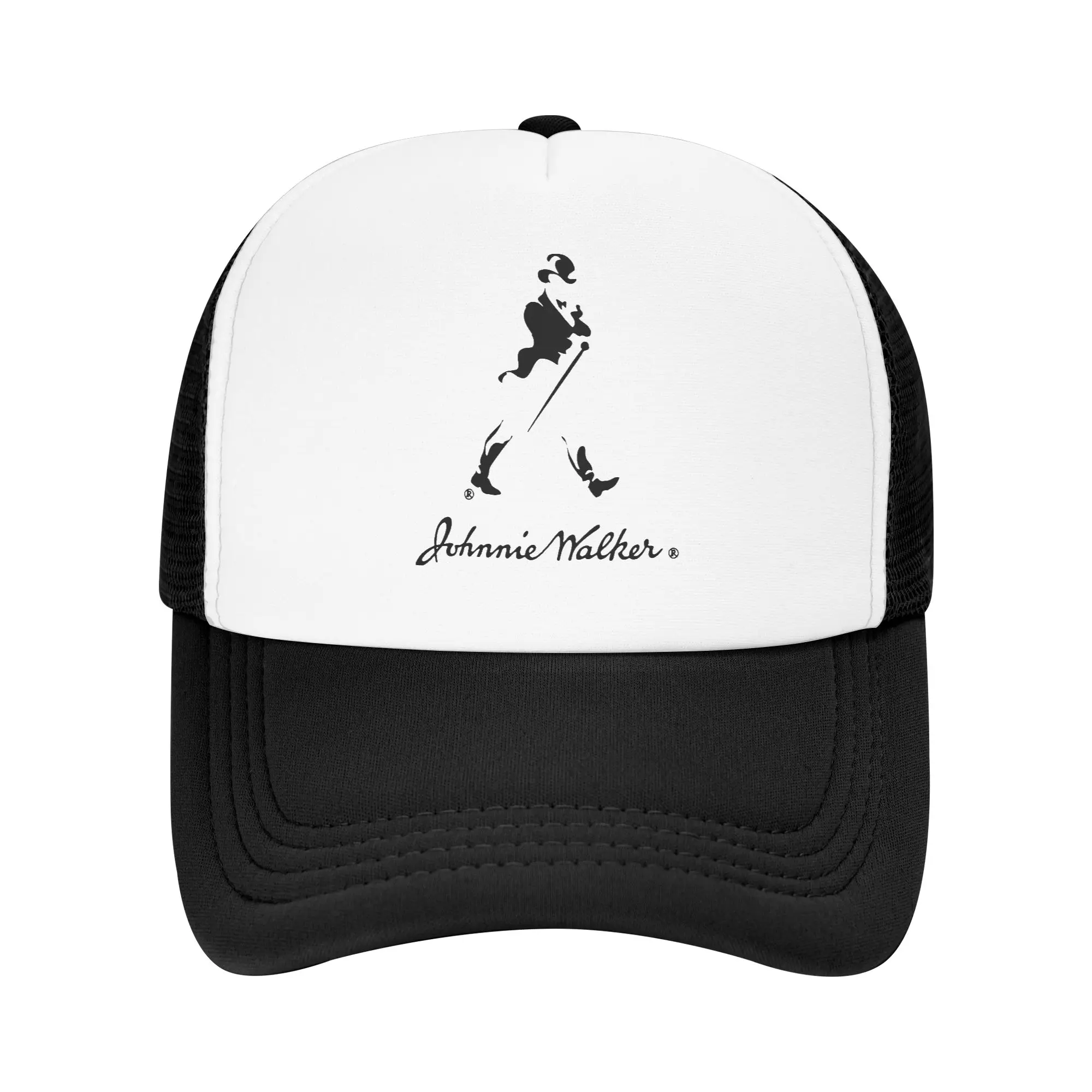 Gorra de béisbol versátil básica de color blanco Johnnie Walker Whisky, anti-envejecimiento, para niños, con cierre a presión