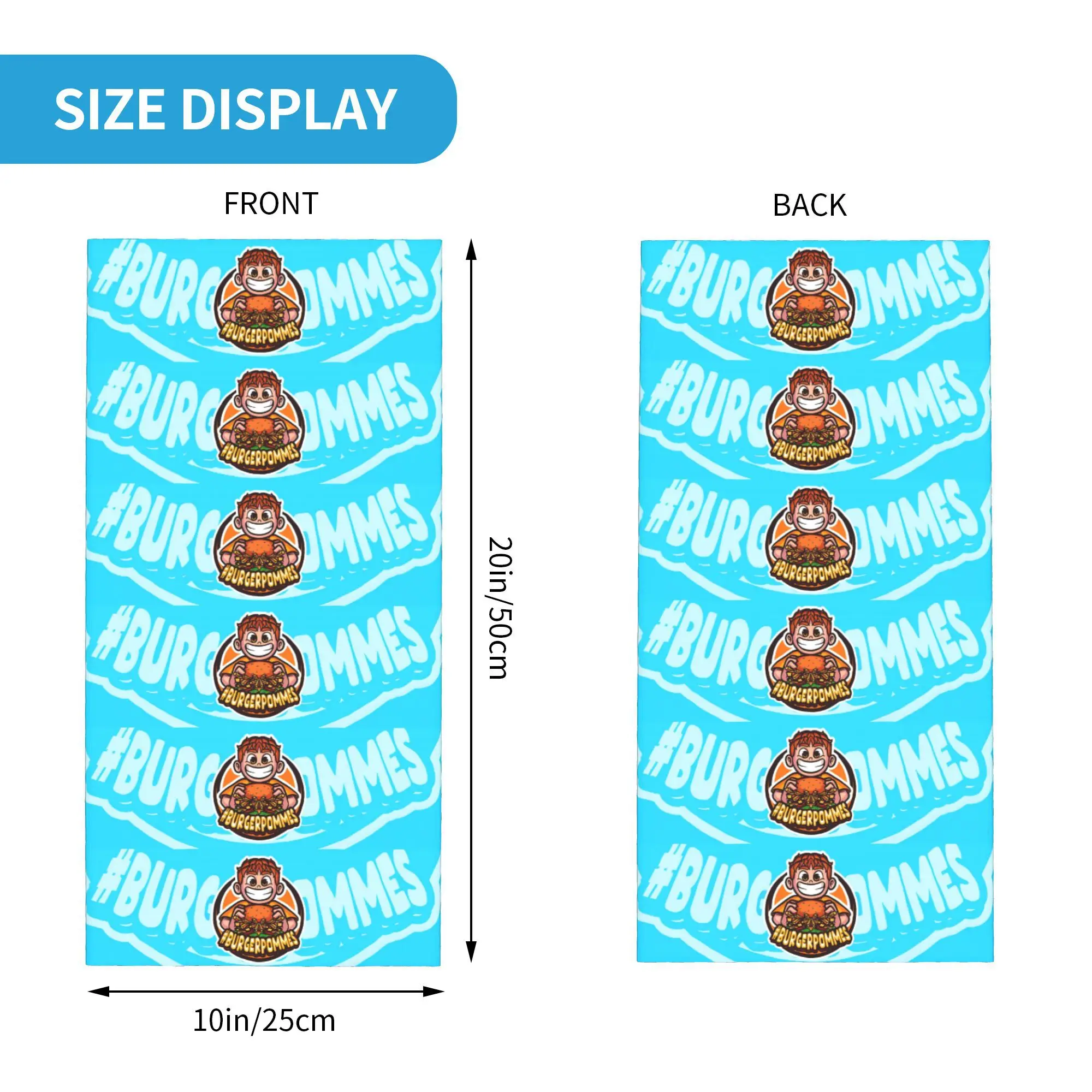 مخصص لطيف L-Lukasbses B-Burgerpommes الساخن باندانا الشتاء الرقبة أدفأ الرجال يندبروف التفاف الوجه وشاح للتزلج روك الجراب عقال