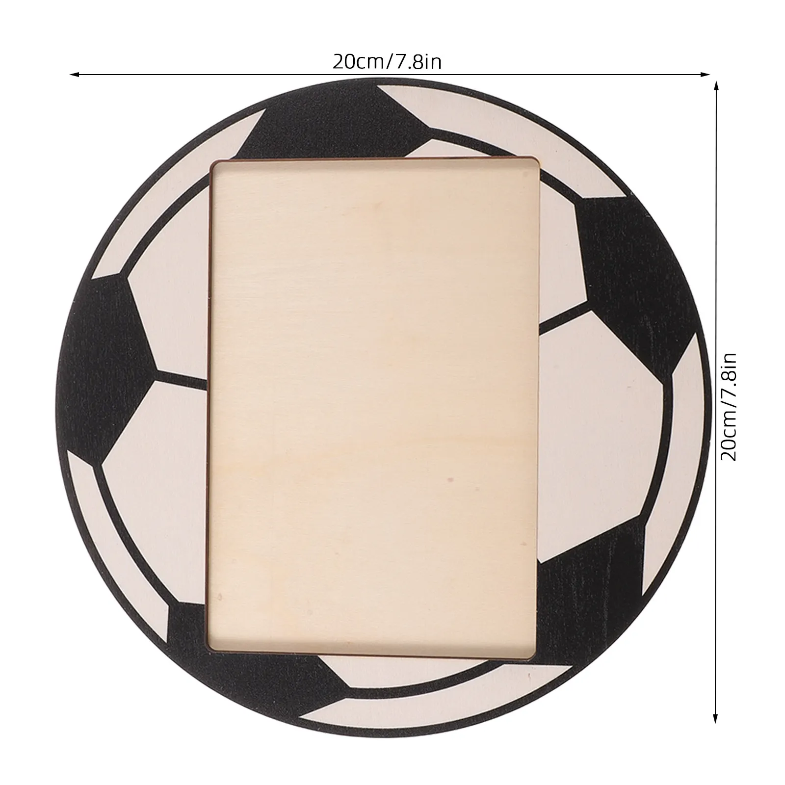2Pcs Wood Soccer Ball Picture Frame Natural Grain Football Shaped Sports Award Display Home Office Tabletop Decor Frame 4x6 Inch