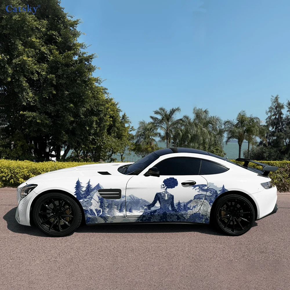 

Платье Скелет Лес Автомобиль Виниловые Обертывания Наклейка Самоклеящаяся ПВХ Наклейка Подходит для Грузовиков SUV Украшения Автоаксессуары Подарок