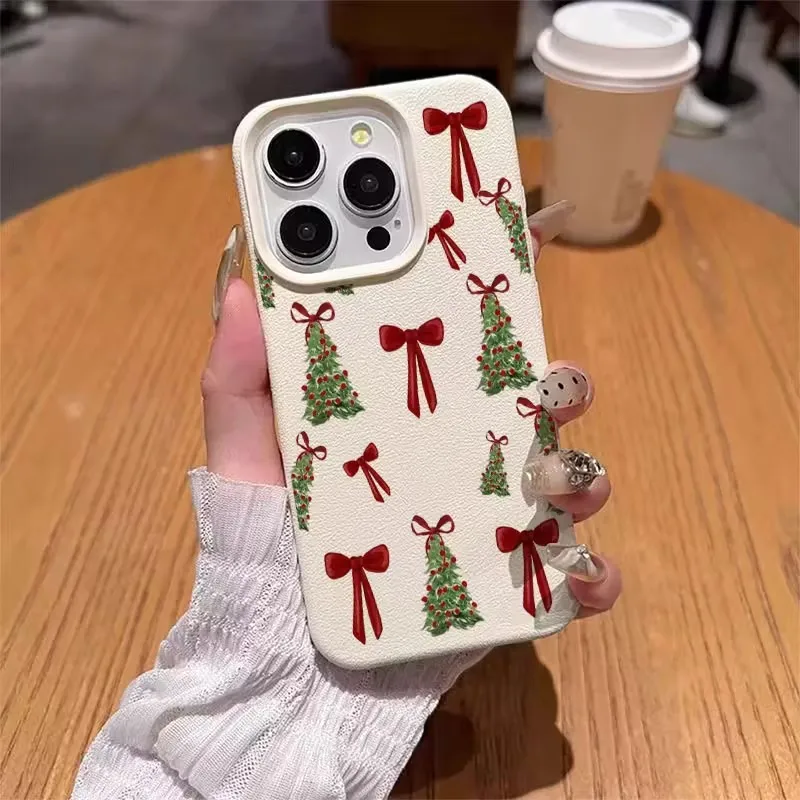 Christmas Tree Red Bow Phone Case Phone Case For iPhone 17 16 15 14 Pro Max 13 12 11 XS X XR 7 8 Plus 16e 17 Air Soft TPU Cover - náhled 6