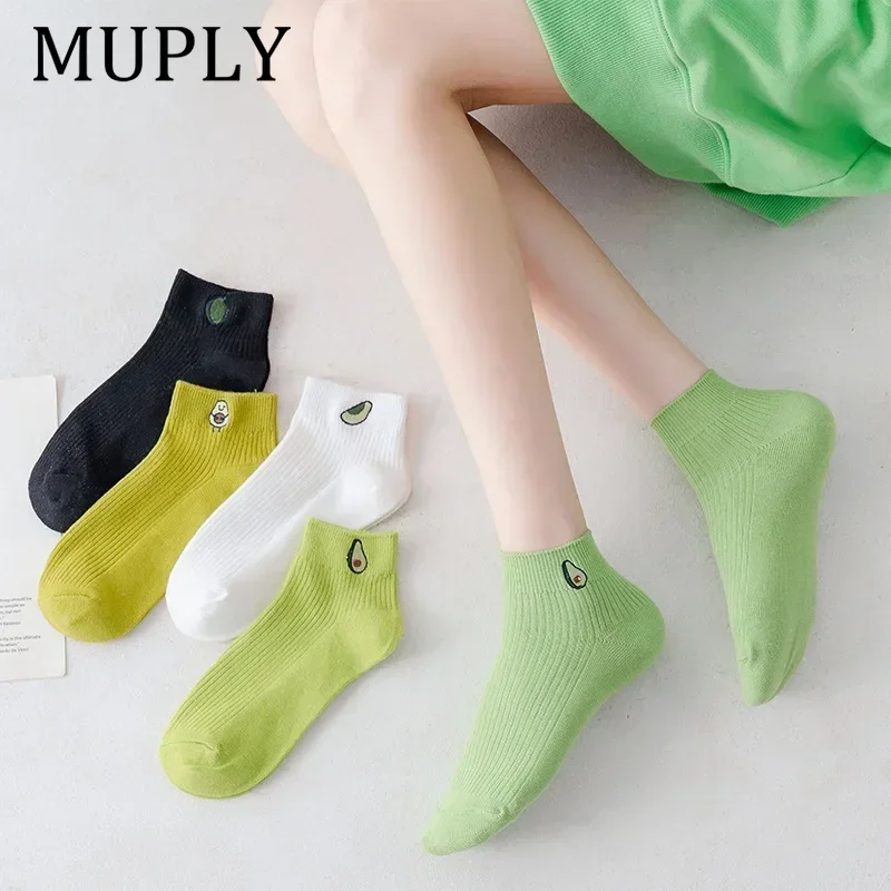 

5 Pair/Lot Spring Summer Short Socks Women Cute Print Cartoon Animals Shallow Mouth Soft Breathable Casual Socken Korean Style