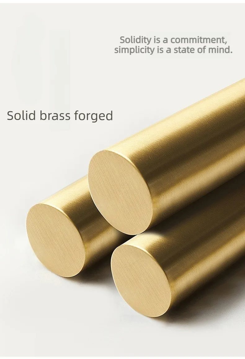 1 Stück Massiver Messinggriff im europäischen Stil, minimalistischer Schrankgriff, klassischer, leichter Luxus-Schubladengriff, langer Türgriff für Schränke. – Detail 2