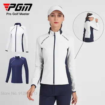 PGM 여성 스포츠 아웃웨어 긴 소매 따뜻한 골프 자켓 여성 Windproof 골프 탑 스탠드 칼라 윈드 브레이커 풀 지퍼 코트 S-XL
