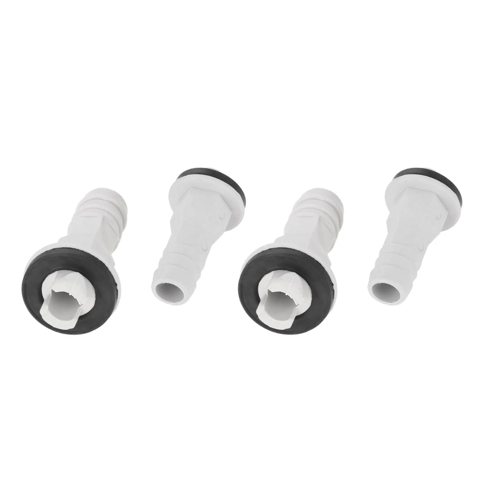 4Pcs/Set 3/5 In 15mm AC Drain Hose Connector Elbow Straight Fitting with Rubber Ring 0.6inch Mini Split Unites Replacement Part