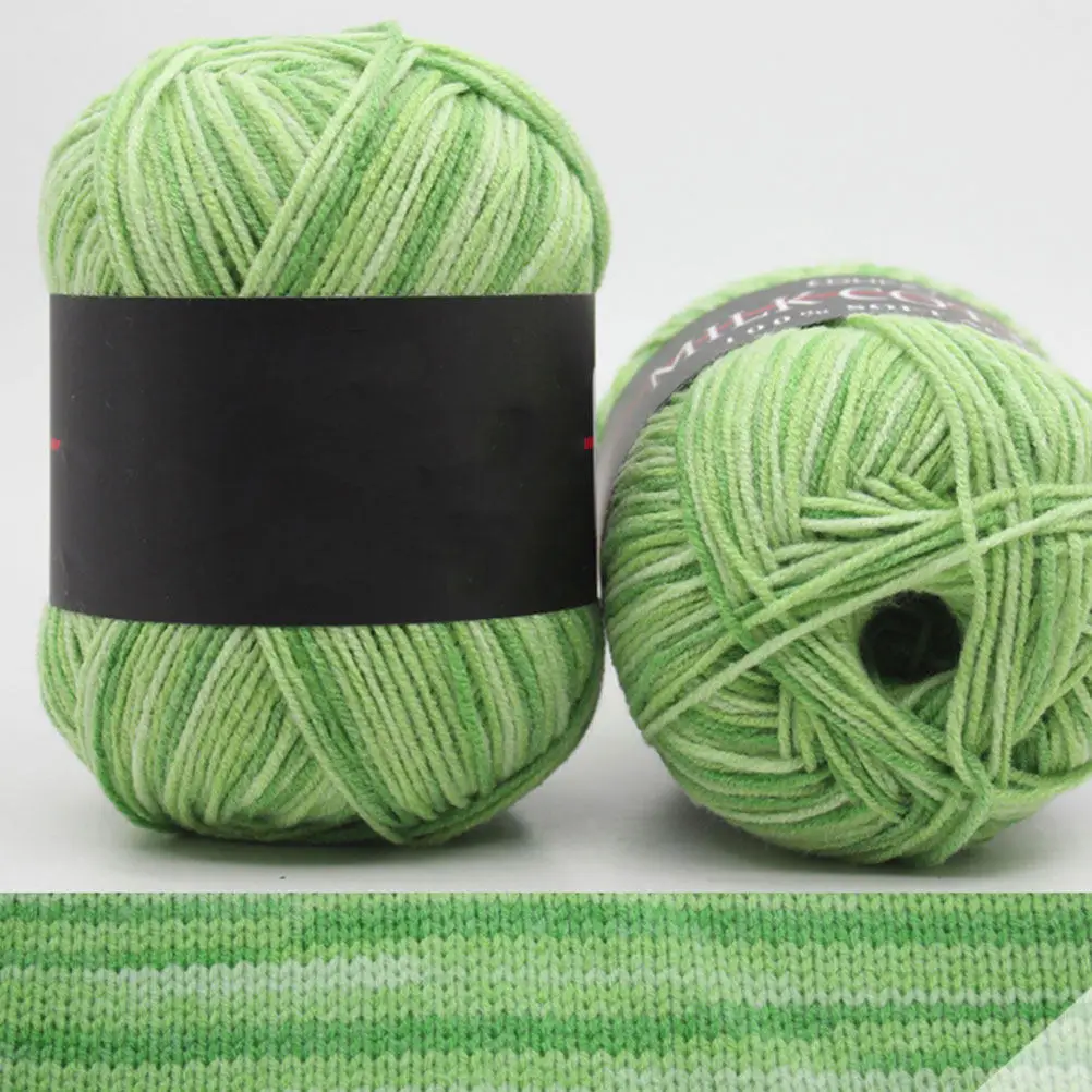 

5 Rolls Cotton Knitting Yarn Colorful for Crochet Colour Gradient Thread Handicraft