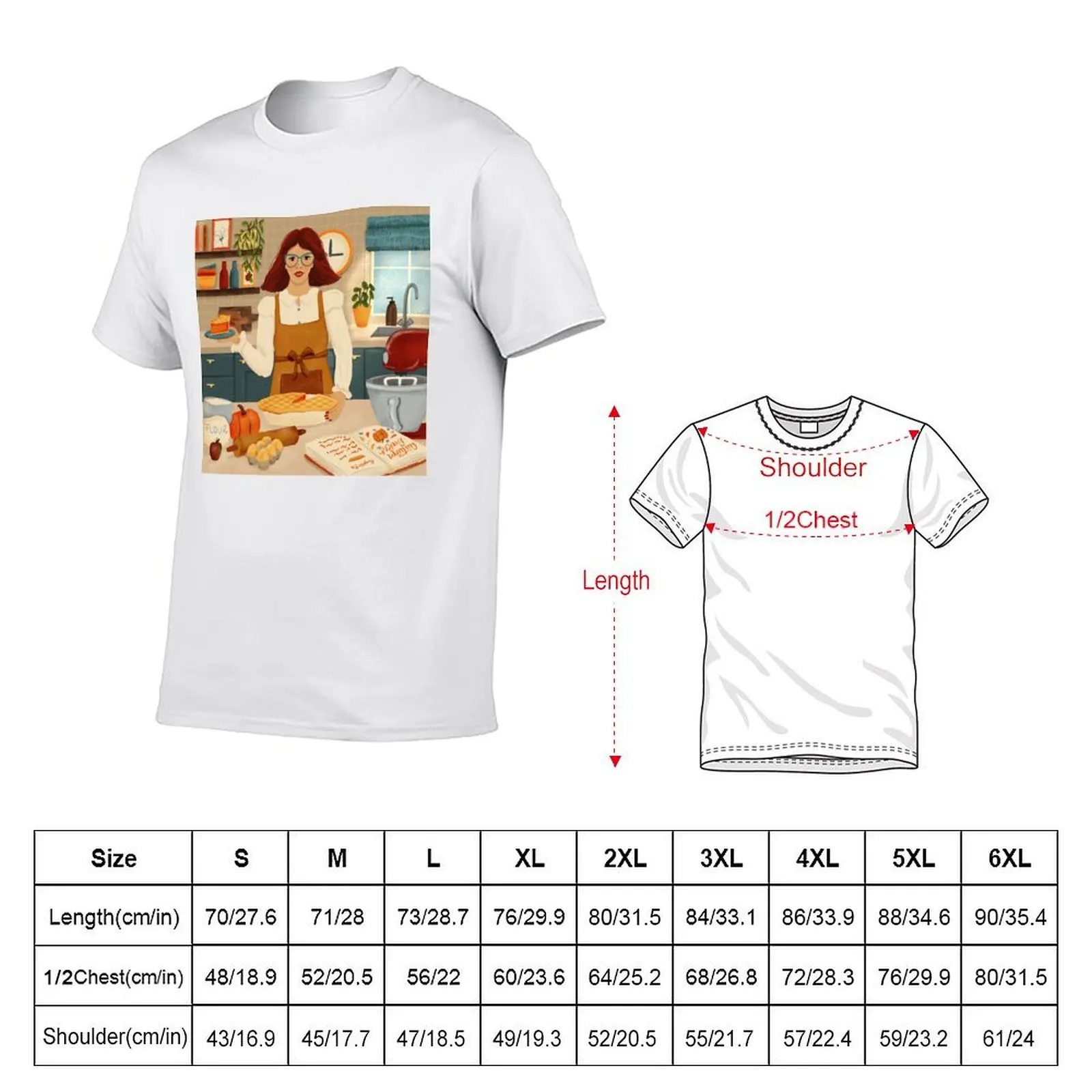 Autumn Baking T-Shirt Minimalist Plain Crew Neck T-Shirt