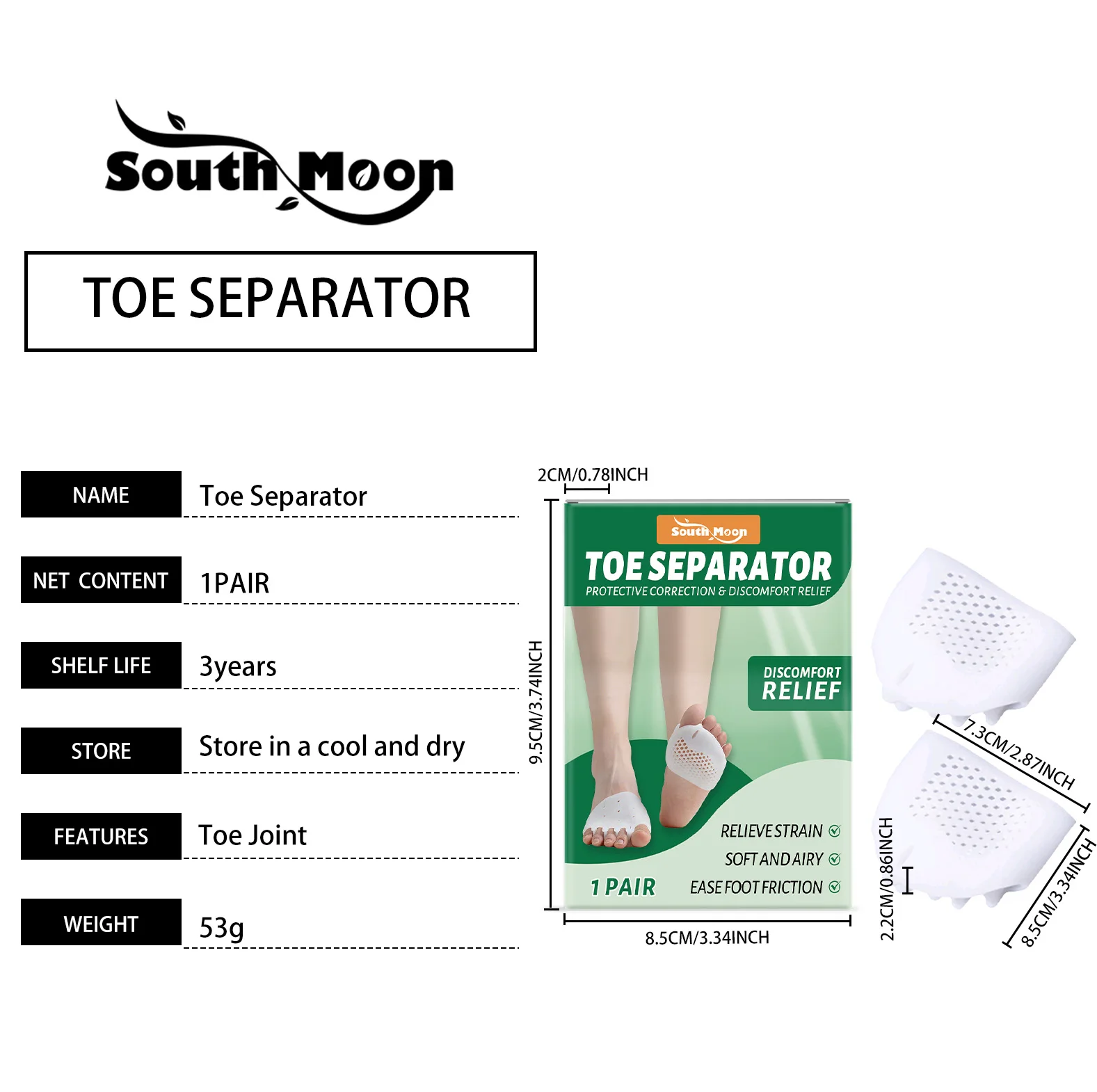 Silikon-Zehenspreizer für die Fußpflege, Gel-Zehenschutz, orthopädischer Hallux-Valgus-Korrektor, Zehenschiene, Zehenglätter – Detail 1