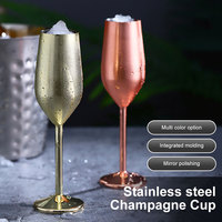 220ml Stainless Steel Goblet Champagne Cup Wine Glass Cocktail Glass Metal Wine Glass Bar Restaurant Beer Whiskey Drinkware