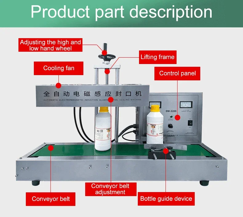 Best Price 30-120mm Wholesale Bottles Can Sealer Semi-automatic Induction Electric Aluminum Foil Lid Continuous Sealing Machine