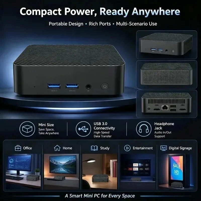 Intel Core i9-10980HK 16GB RAM 1TB/2TB SSD WiFi6 Mini PC Portable 2026 New for Gaming, Office and Desktop Computing