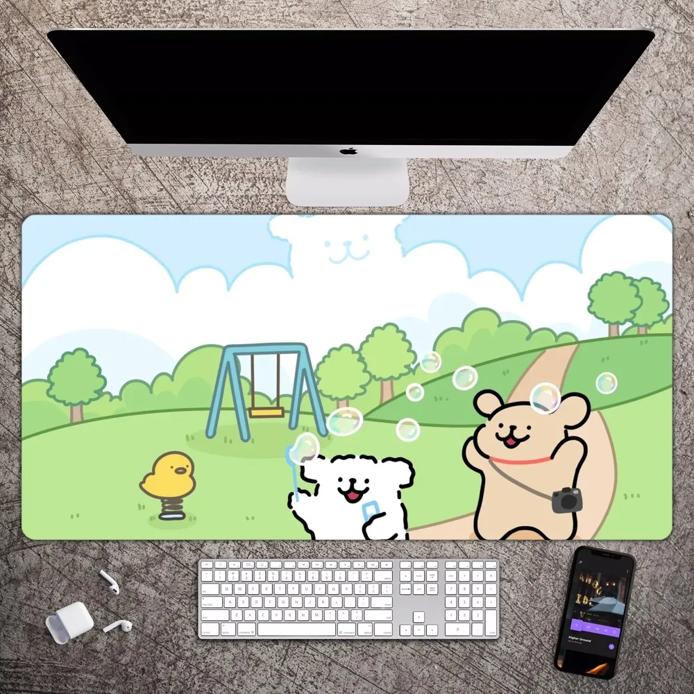 Kawaii Line Dog Mouse Sub Large Gaming, ordinateur, clavier, PC, polymères de souris