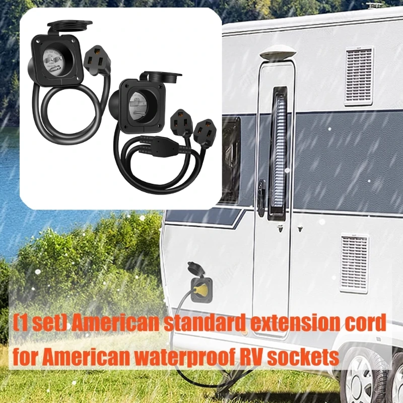 H3CE Outdoor Camping Extension Cable Nylon Construction US Plugs Sturdy Power Extension Cord for Electrical Needs