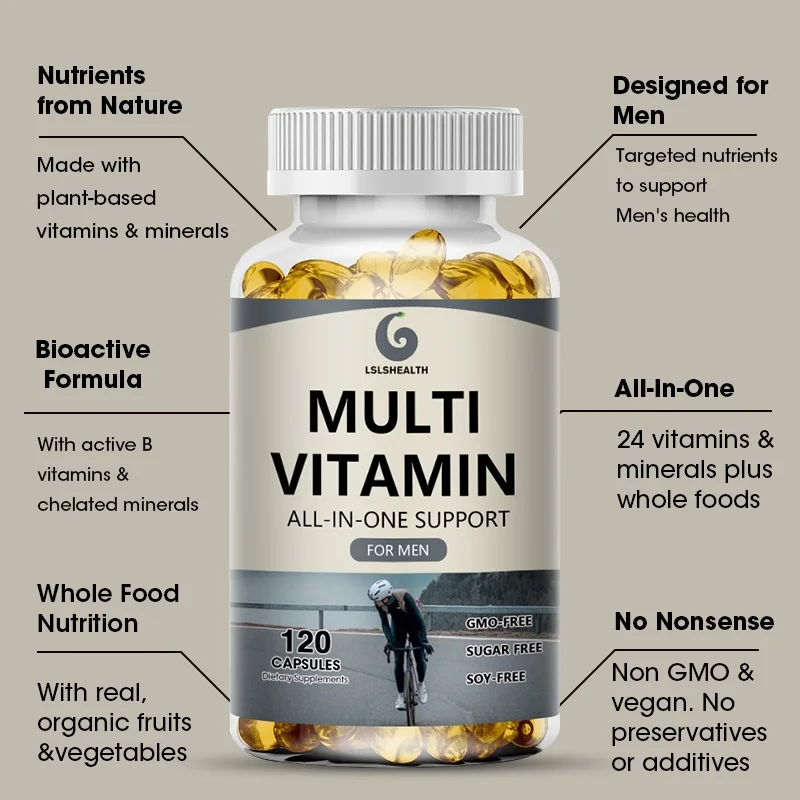 Man Complex Vitamins Multivitamin Capsules Mineral Complex Vitamins Cardiovascular Support Brain Immune Health And Energy