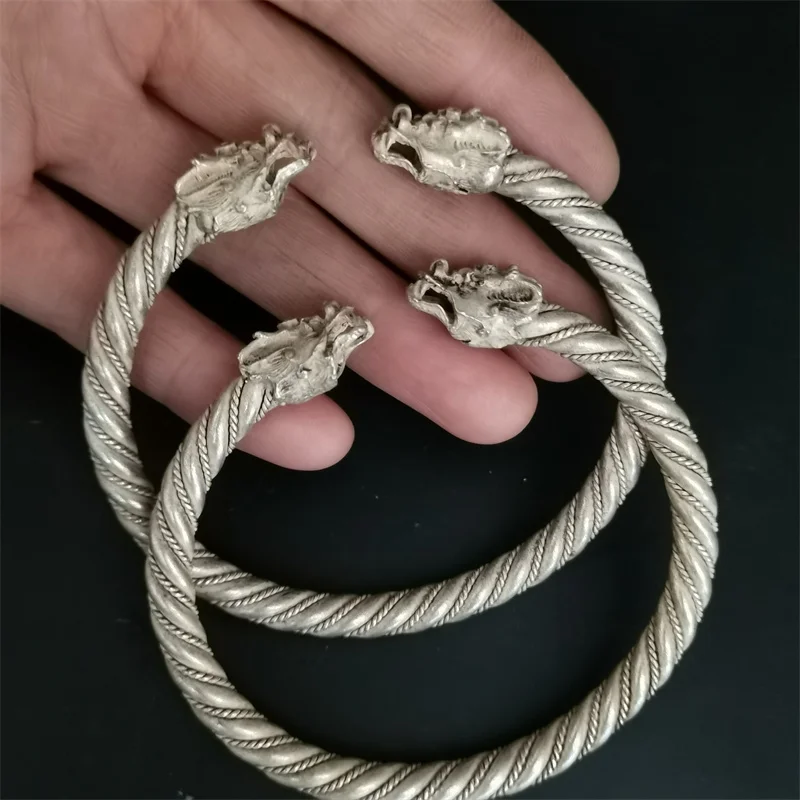 Maichuang/Tibetan Silver Inlaid Faucet Bracelet Fashion Bangles Personality Jewelry Exquisite Workmanship Men Women Couple Gift