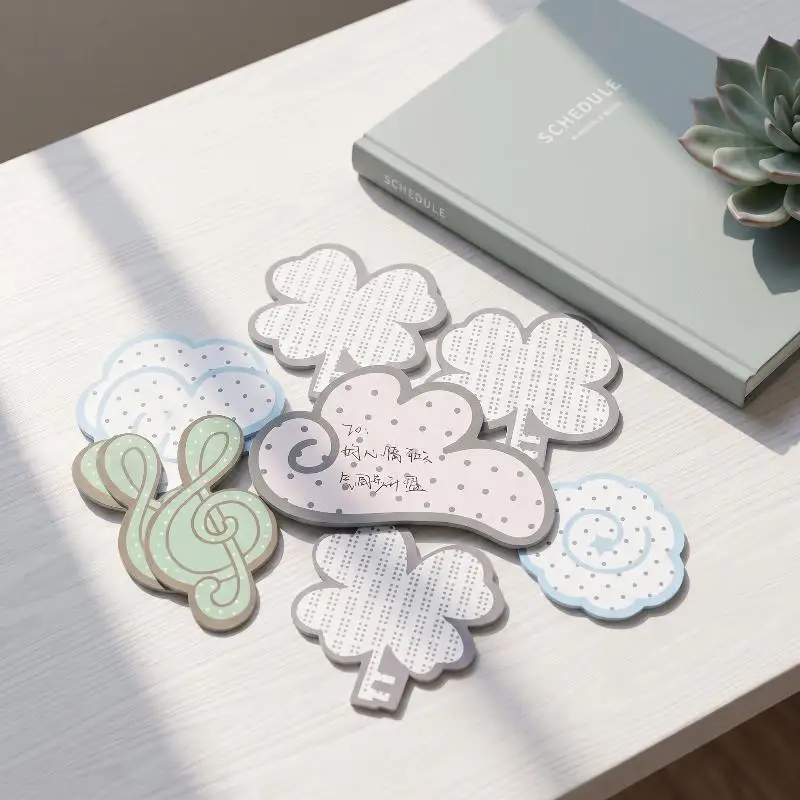New Kawaii Polka Dot Irregular Shaped Self Adhesive Sticky Notes 30 Sheets Each For School Office Daily Note Taking