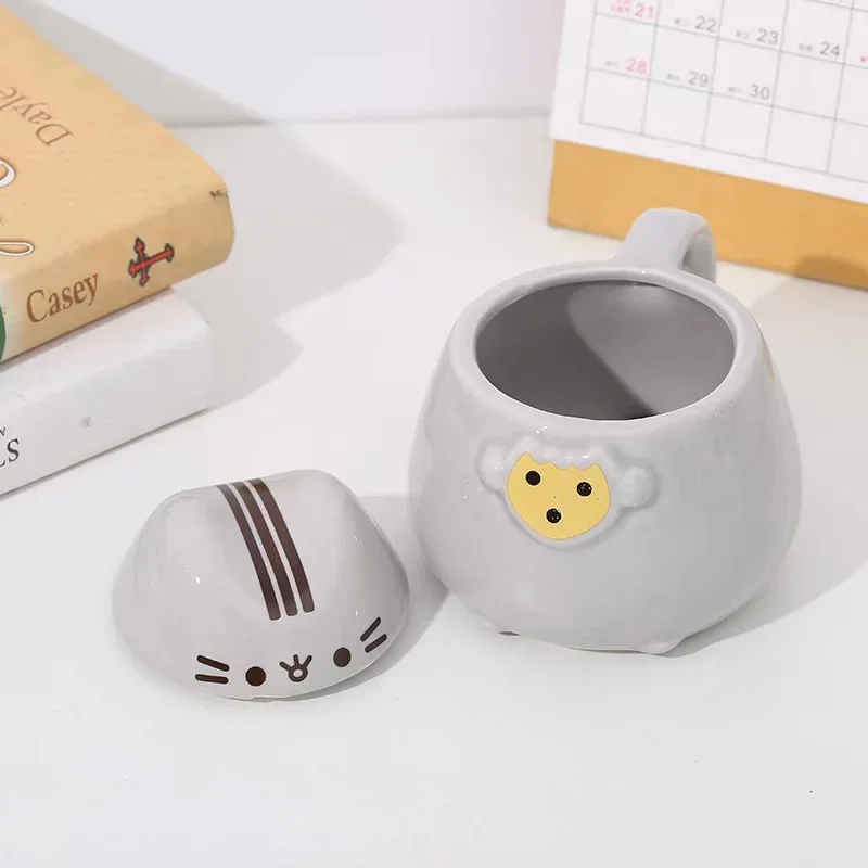 New Cartoon Anime Fat Cat Ceramic Mugs Office Home Water Cup Large Capacity Cup Fat Cat Cups Kid Friend Gift