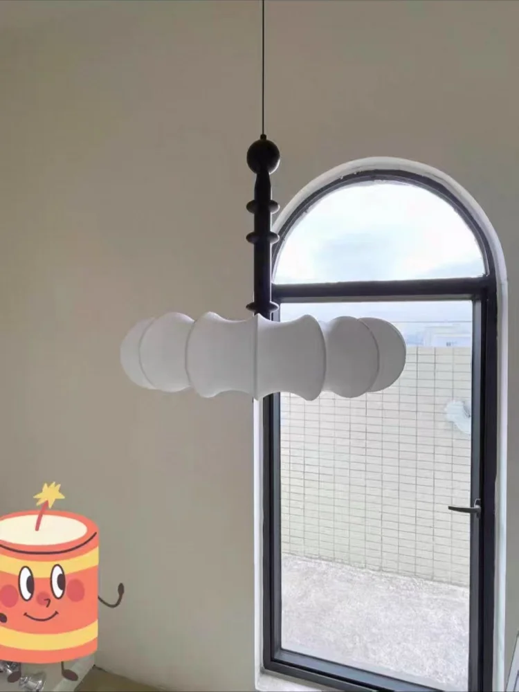 French medieval bedroom light luxury high-end study restaurant bar cloth cover lamp solid wood wabi sandy wind lamp