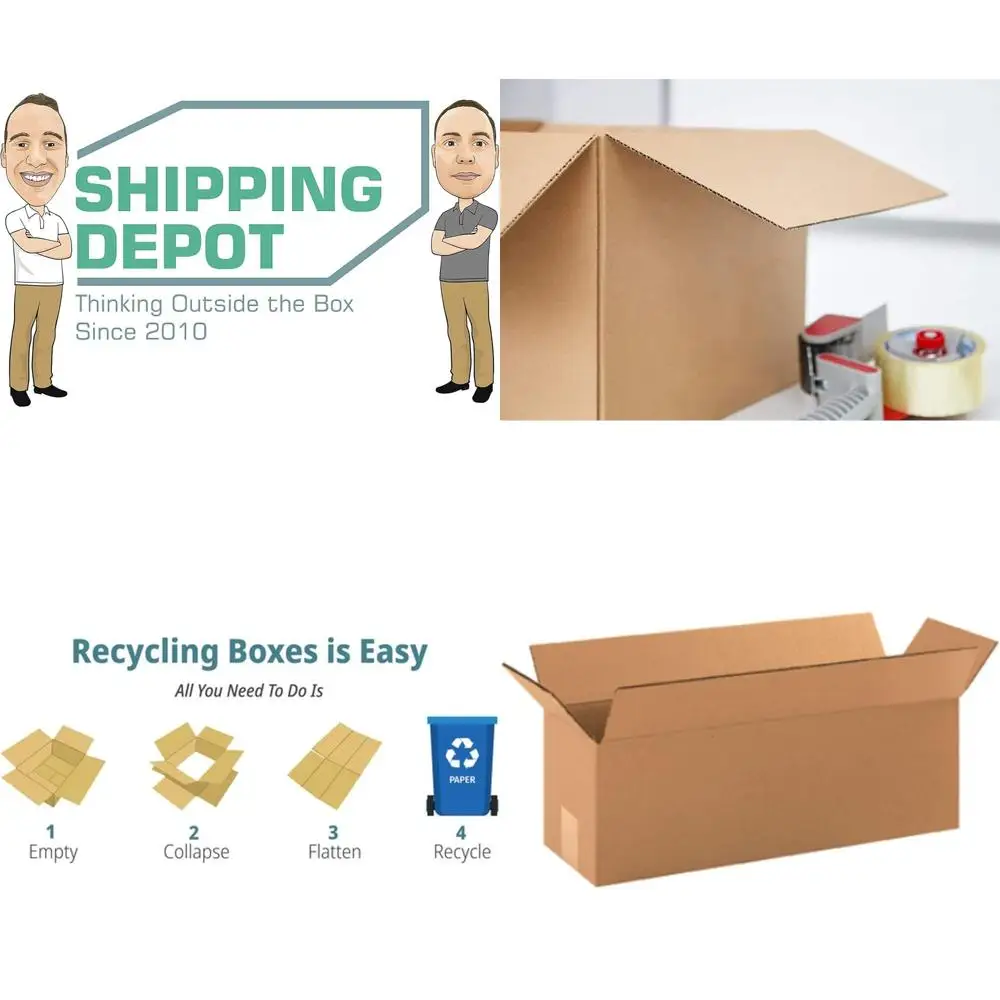 

Набор из 50 гофрокартонных коробок 18x6x6 дюймов для доставки, упаковки и переезда