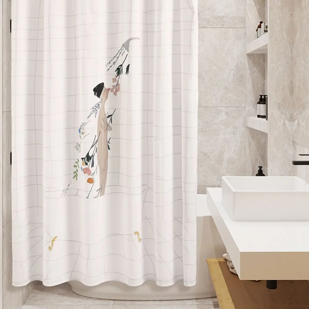 Not in/Waterproof Shower Curtain for Bath, Custom Partition, Thicken Anti-mold Cloth, Home Decor Accessories